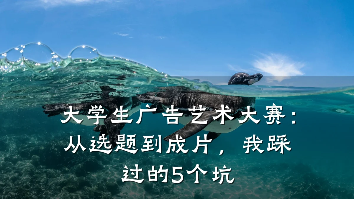 大学生广告艺术大赛：从选题到成片，我踩过的5个坑