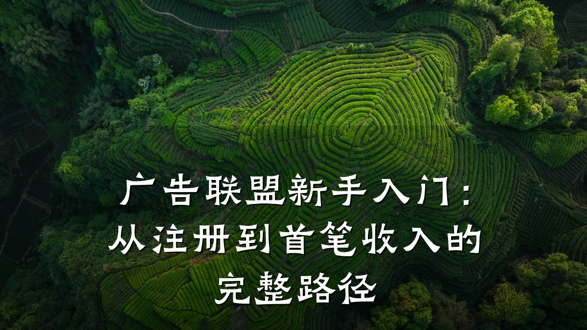 广告联盟新手入门：从注册到首笔收入的完整路径