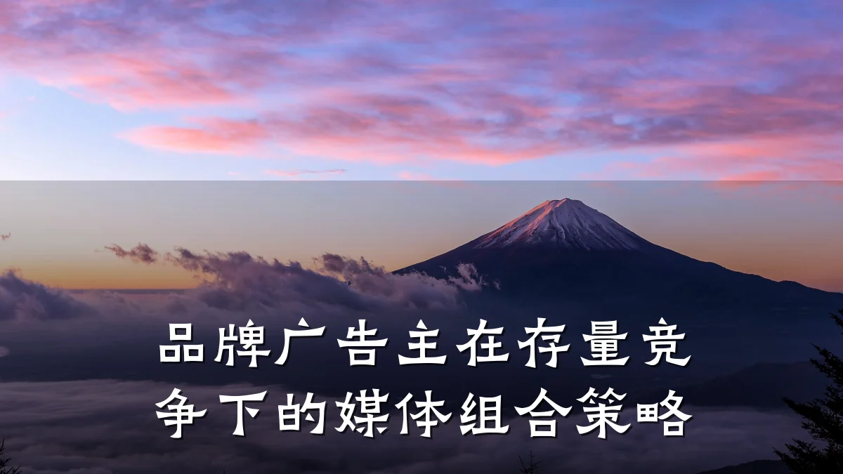 品牌广告主在存量竞争下的媒体组合策略