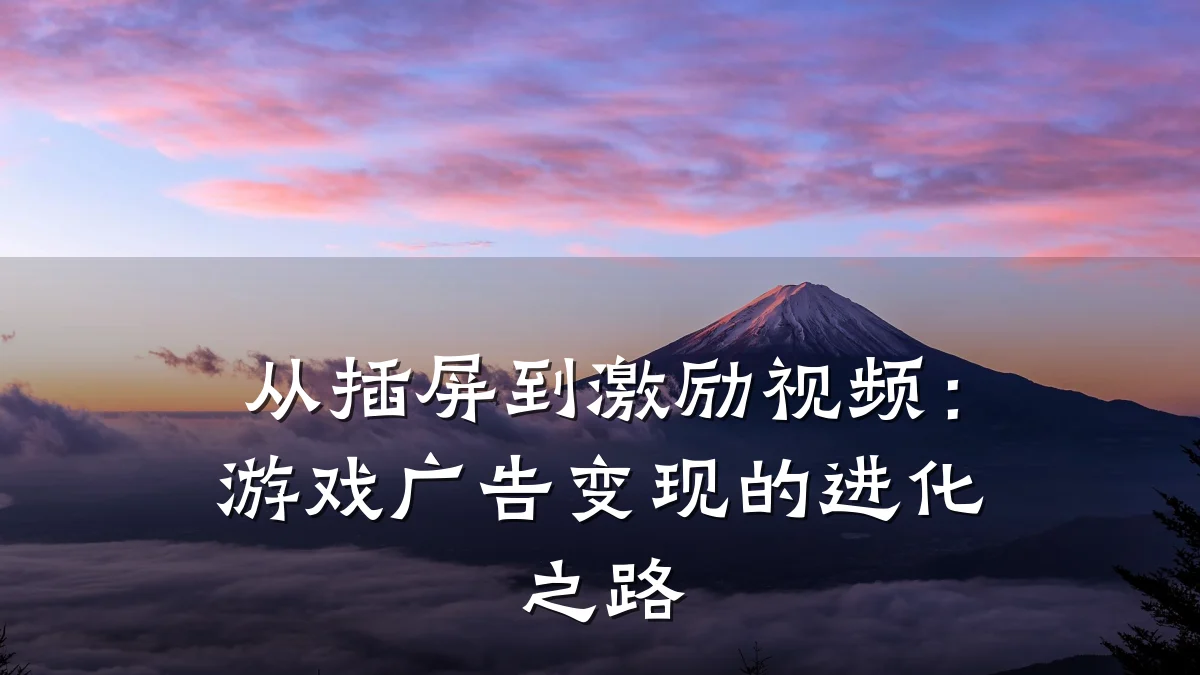 从插屏到激励视频：游戏广告变现的进化之路