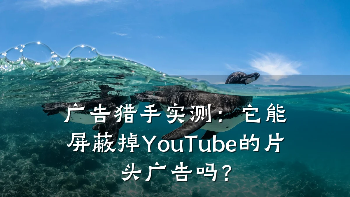 广告猎手实测：它能屏蔽掉YouTube的片头广告吗？