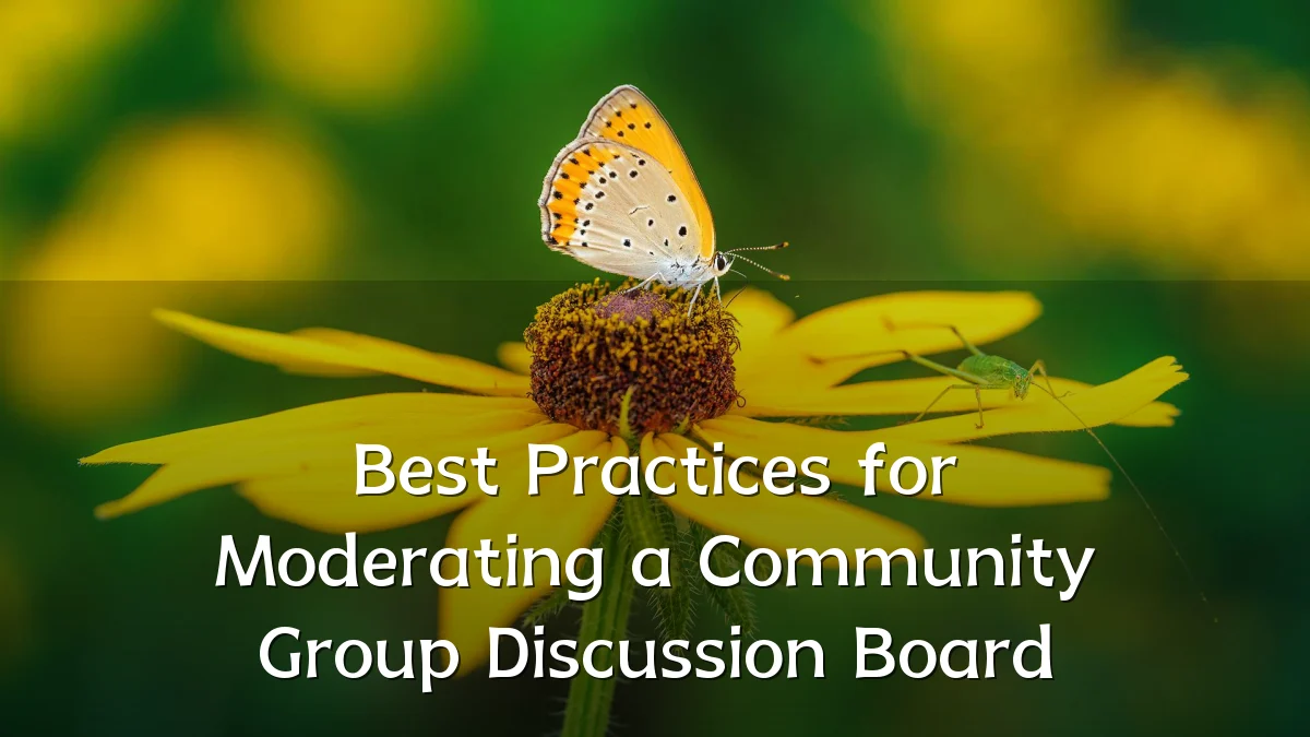 Best Practices for Moderating a Community Group Discussion Board