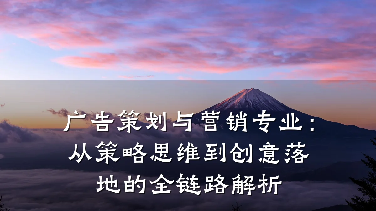 广告策划与营销专业：从策略思维到创意落地的全链路解析